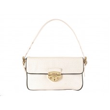 Bolso de hombro Prada Perforated Collection de piel de vacuno en blanco