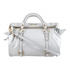 Bolso Boston grande de piel napa Miu Miu blanco