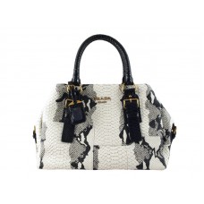 Bolso Prada de piel de pitón blanco y negro