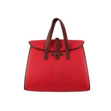 Bolso con solapa Hermes 08c rojo