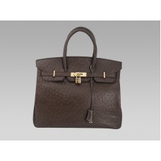 Hermes Birkin 35 cm Avestruz Chocolate