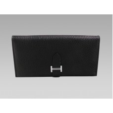 Cartera plegable Hermes Bearn Japonaise negra