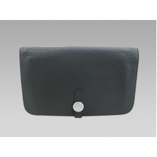 Cartera de cuero Hermes Dogon Togo negra