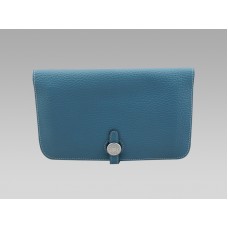 Cartera de cuero Hermes Dogon Togo azul