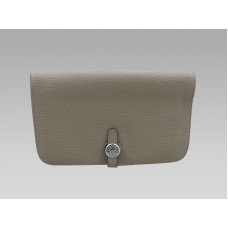 Cartera de piel Hermes Dogon Togo gris
