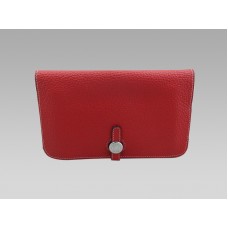 Cartera de cuero Hermes Dogon Togo roja