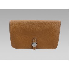 Cartera de cuero Hermes Dogon Togo color tostado
