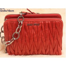 Bolso de hombro mini Miu Miu Glazed Matelasse de piel naranja