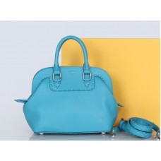 Bolso satchel Fendi Original Mini Selleria Adele de cuero Azul