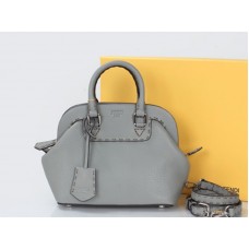 Bolso satchel Fendi Original Mini Selleria Adele de cuero Gris