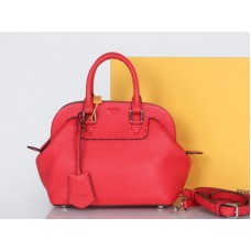 Bolso satchel Mini Selleria Adele de cuero original de Fendi Rojo