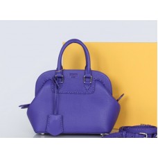 Fendi Bolso Satchel Mini Selleria Adele De Cuero Original Violeta