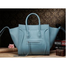 Bolso tote cuadrado Phantom de Celine, de piel Epsom, color azul