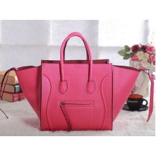 Bolso tote cuadrado Phantom de Celine, de piel Togo, rosa intenso