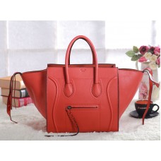 Bolso tote cuadrado Phantom de Celine Luggage, de piel Togo, color naranja