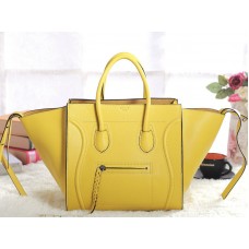 Bolso tote cuadrado Phantom de Celine Luggage, de piel Togo, color amarillo