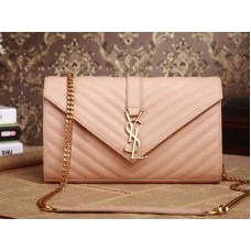 Bolso satchel mediano Ysl con monograma y cuero Matelasse texturizado en color beige oscuro