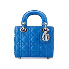 Bolso Dior Nano de piel con herrajes dorados y azules