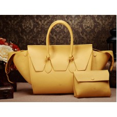 Bolso Celine Tie Nano con asa superior de cuero amarillo