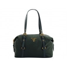 Prada Tessuto Bauletto Bolso bandolera verde oscuro