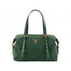 Prada Tessuto Bauletto Satchel Bolso De Hombro Verde