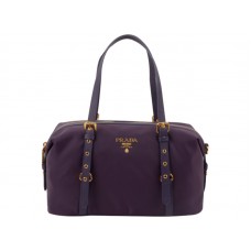 Prada Tessuto Bauletto Satchel Bolso De Hombro Púrpura