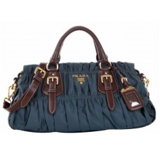 Bolso Prada Tessuto Gaufre de nailon con asa superior azul