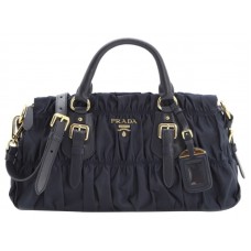 Bolso Prada Tessuto Gaufre de nailon con asa superior en azul oscuro