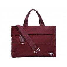 Prada Bolso Tote Tessuto Burdeos