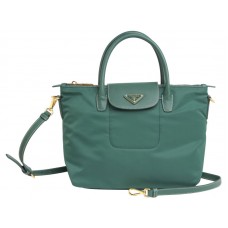Bolso Prada Tessuto de nailon con ribete de piel, color verde