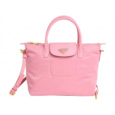 Bolso Prada Tessuto de nailon con ribete de piel, color rosa