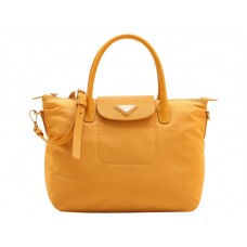 Bolso Prada Tessuto de nailon con ribete de piel, amarillo