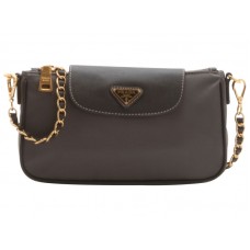 Bolso de mano Prada Tessuto de nailon con piel saffiano, gris