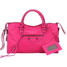 Bolso urbano clásico mediano Balenciaga rosa fuerte