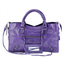 Bolso urbano clásico mediano morado de Balenciaga