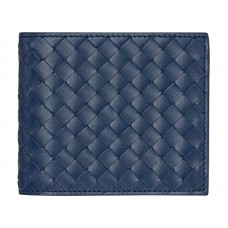 Cartera plegable Bottega Veneta en azul Intrecciato Vn