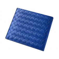 Cartera plegable Bottega Veneta en azul eléctrico Intrecciato Vn