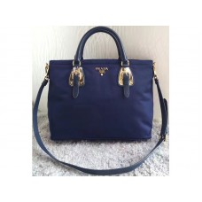 Bolso Prada Tessuto de nailon y piel de becerro suave, color azul