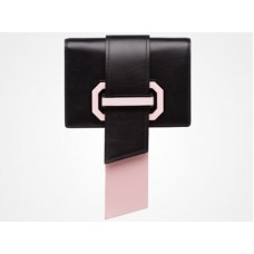Bolso bandolera Prada Plex Ribbon negro y rosa