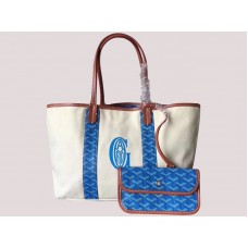Tote goyard anjou de lona reversible mm azul h-gotogg3456s1