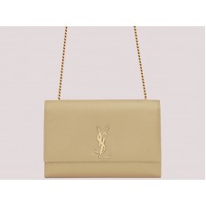 Bolso grande con cadena Kate de Saint Laurent Ysl, color albaricoque H-yslshsg073330md