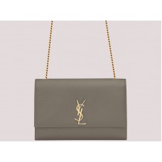 Bolso grande con cadena Kate de Saint Laurent Ysl, gris, H-yslshsg073330md2