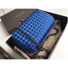Bottega Veneta Clutch Con Nudo En Boucher Intreccio Azul