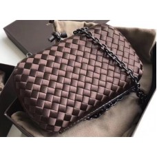 Bottega Veneta Bolso De Mano Con Nudo En Boucher Intreccio Chocolate