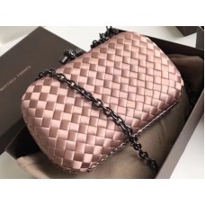 Bottega Veneta Clutch Con Nudo En Boucher Intreccio Rosa Claro