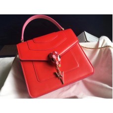 Bvlgari Flap Cover Serpenti Forever 18cm Piel de becerro Rosa y Rojo