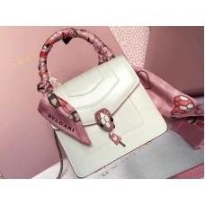 Bvlgari Funda con solapa Serpenti Forever 18 cm Piel de becerro blanca