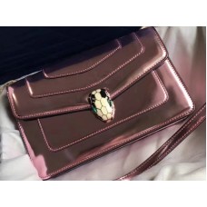 Bvlgari Flap Cover Serpenti Forever 22cm Piel de becerro metalizada Cuarzo rosa