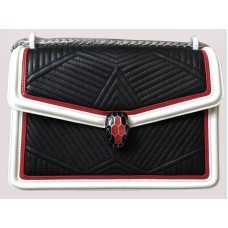 Bolso de hombro Bvlgari Serpenti Forever Negro Blanco