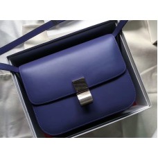 Bolso Celine mediano clásico en caja de piel de becerro azul